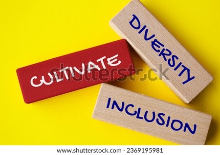 Top view of wooden blocks with text - Diversity, inclusion and equity. Diversity concept.