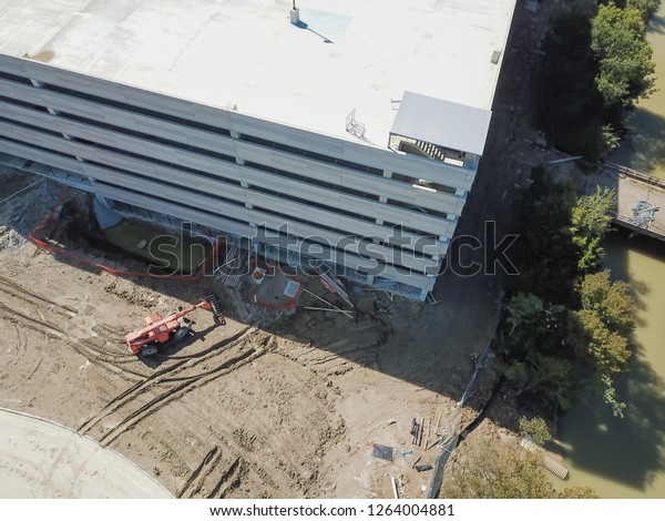 Top View Working Machine Equipment Construction Stock Image