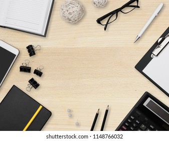 Top View Workspace Mockup On Desk Stock Photo 1148766032 | Shutterstock