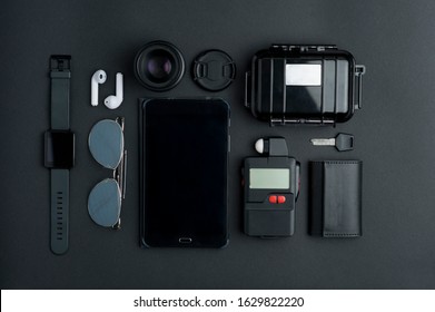 Top View Workspace Photographer Digital Photometer Stock Photo ...