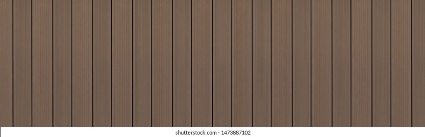 Top view of WPC; Wood-Plastic Composite. A dark brown colour for stylish decking and enrich outdoor design.