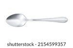 Top views Stainless steel spoon  isolated on white background,  clipping path.
