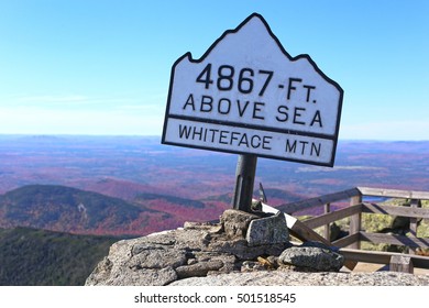 Top of Whiteface Mountain in fall, Adirondack Mountains, New York State, USA