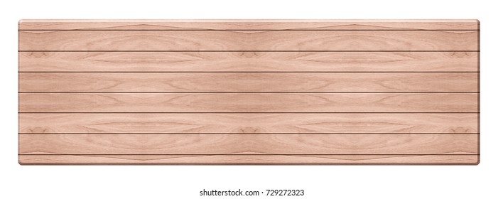 Top Wooden Long Table Isolated On White Background,Brown Desk