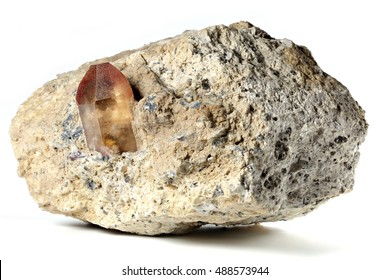 Topaz  Nestled In Bedrock Found In Mexico