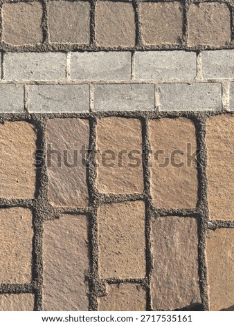 Top-Down Cobblestone Pavement Texture with Earth Tones and Grey Bricks