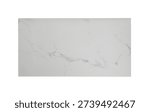A top-down view of a rectangular white marble slab featuring delicate grey and gold veining against a clean background.