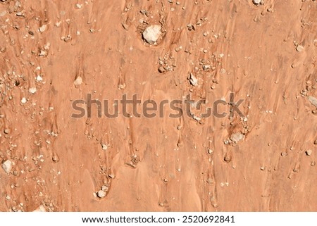 Top-down view of sandy ground dried after rain