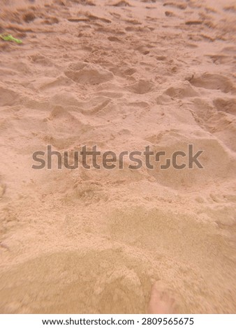 A top-down view of textured brown sandy ground with natural patterns and uneven surfaces.