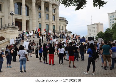 Topeka Kansas 30 May 2020  Peaceful Protest Of George Floyd Death 