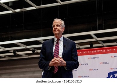 Topeka, Kansas, USA, February 16, 2019
Senator Jerry Moran (R-KS) Addresses The Constituents At The Annual GOP Convention 