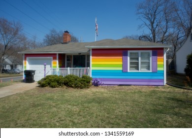 Topeka, Kansas, USA, March 30, 2014
The Rainbow House across the street from the Westboro Baptist Church compound