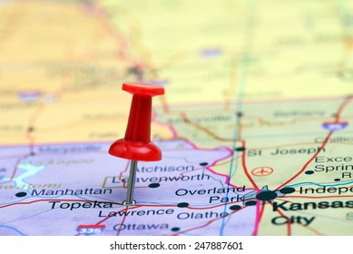 Topeka pinned on a map of USA
