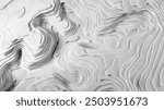 Topographic map with contour lines. Topographic abstract illustration for concept design. 3D cartography concept background. Map mockup infographics. Realistic 3D topographic relief