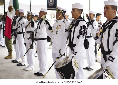 TOPOLOBAMPO, MEXICO - Jun 01, 2019: Marines day in Mexico / Dia de la marina