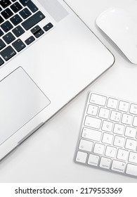 Topshot Of A White Clean Desk