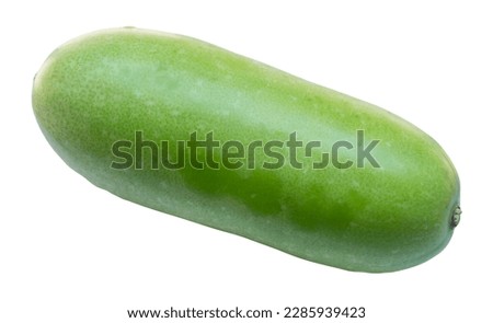 Topview photo of wax or white gourd is isolated on white background with clipping path.