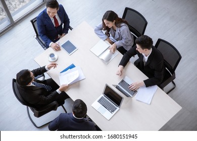 Topview,Business people working in conference room ,corporate business team and manager in a meeting