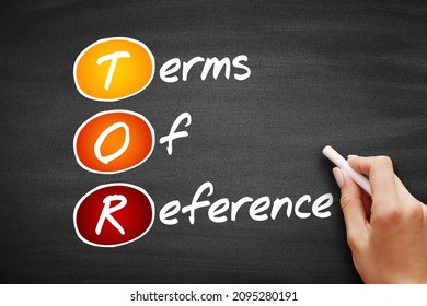 TOR - Terms of Reference, acronym business concept on blackboard