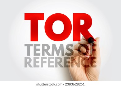 TOR Terms Of Reference - define the purpose and structures of a project, committee, meeting, negotiation, acronym text concept background
