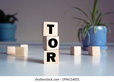 TOR Terms of Reference- text on wooden cubes, on white background