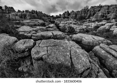 Torcal De Antequera Nature Reserve Of Málaga Province Within Andalusia In Spain, Europe