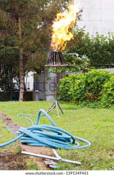 Torch Burner Draining Cleaning Propane Tanks Stock Photo Edit Now