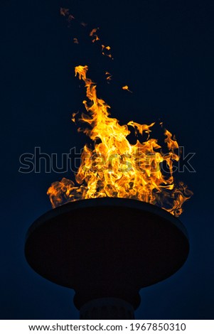 The torch burning in the darkness