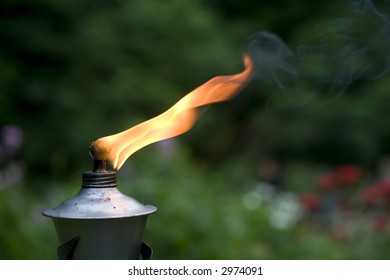 Torch in a garden