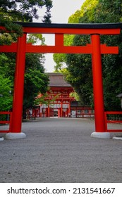 Torii gate and tower gate of Shimogammo Shrine