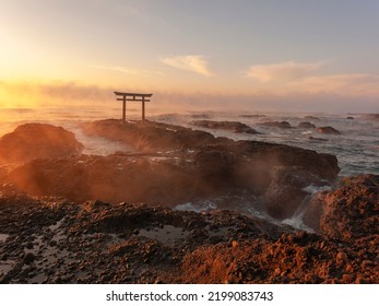 "Torii of Kamiiso" Oarai Isozaki Shrine Sunrise