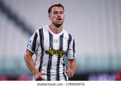 Torino (Italy) 01th August 2020. Italian Serie A.  Juventus Fc Vs As Roma.  Aaron Ramsey Of Juventus FC .   