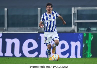 Torino, Italy. 18th February 2021. Mikel Oyarzabal Of Real Sociedad De Futbol  During  Uefa Europa League  Match Between Real Sociedad De Futbol And Manchester United Fc .