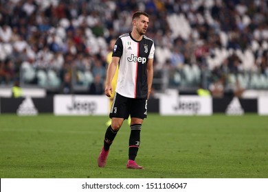 Torino, Italy. 21th September 2019. Italian Serie A. Juventus Fc Vs Hellas Verona.   Aaron Ramsey Of Juventus FC.   