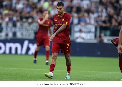 Torino, Italy. 27 August 2022. Italian Serie A. Lorenzo Pellegrini Of As Roma  During The Serie A Match Between Juventus Fc And As Roma.