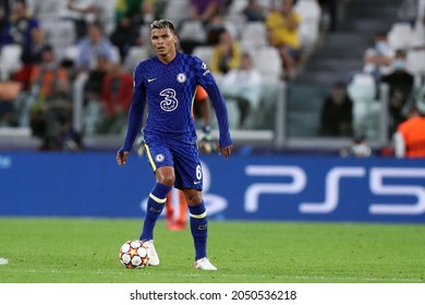 Torino, Italy. 29 September 2021. Thiago Silva Of Chelsea Fc  During The  Uefa Champions League Group H  Match Between Juventus Fc And Chelsea Fc .