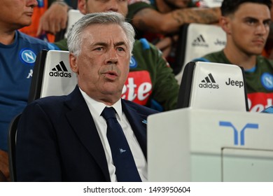 Torino, Italy. 31th August 2019. Italian Serie A. Juventus Fc Vs Ssc Napoli. Carlo Ancelotti , Head Coach Of  Ssc Napoli.