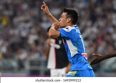 Torino, Italy. 31th August 2019. Italian Serie A. Juventus Fc Vs Ssc Napoli. Hirving Lozano Of Ssc Napoli. 