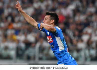 Torino, Italy. 31th August 2019. Italian Serie A. Juventus Fc Vs Ssc Napoli. Hirving Lozano Of Ssc Napoli. 