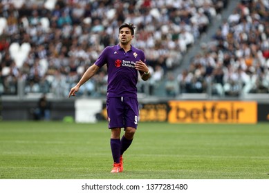 Torino, Italy - April 20,2019. Italian Serie A. Juventus Fc Vs Acf Fiorentina. Giovanni Simeone Of Acf Fiorentina.