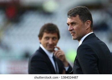 Torino, Italy - April 28, 2019.  Italian Serie A. Torino Fc Vs Ac Milan . Paolo Maldini Of Ac Milan  .