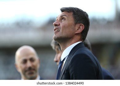 Torino, Italy - April 28, 2019.  Italian Serie A. Torino Fc Vs Ac Milan . Paolo Maldini Of Ac Milan  .