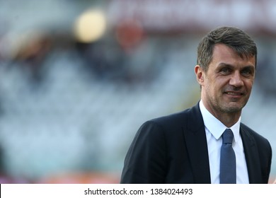 Torino, Italy - April 28, 2019.  Italian Serie A. Torino Fc Vs Ac Milan . Paolo Maldini Of Ac Milan  .