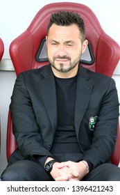 Torino, Italy - May 12, 2019.  Italian Serie A. Torino Fc Vs Us Sassuolo Calcio . Roberto De Zerbi  Head Coach F Us Sassuolo Calcio. 