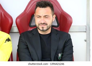 Torino, Italy - May 12, 2019.  Italian Serie A. Torino Fc Vs Us Sassuolo Calcio . Roberto De Zerbi  Head Coach F Us Sassuolo Calcio. 