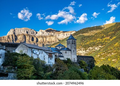 Torla, gateway to the Ordesa and Monte Perdido National Park in the Spanish Pyrenees, Aragon, Spain - Shutterstock ID 2074962496