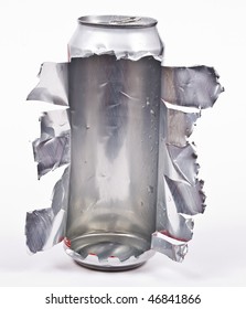 Torn aluminum can