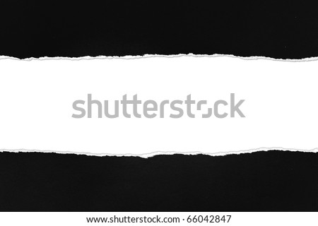 Torn black Paper with space for text on white background