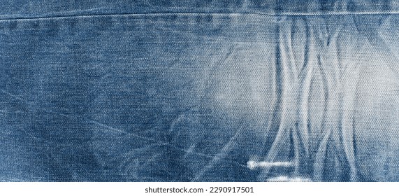 torn denim fashion jeans design texture. Blue denim jeans texture banner with copy space for text design background. Canvas denim fashion texture. Panoramic fashion banner - Powered by Shutterstock