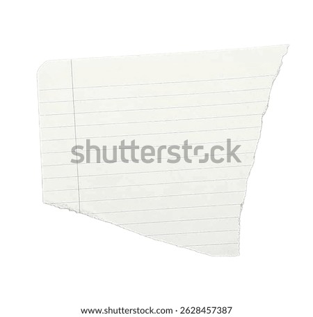 Torn Empty Lined Paper Sheet – Isolated Notebook Page for School or Office 